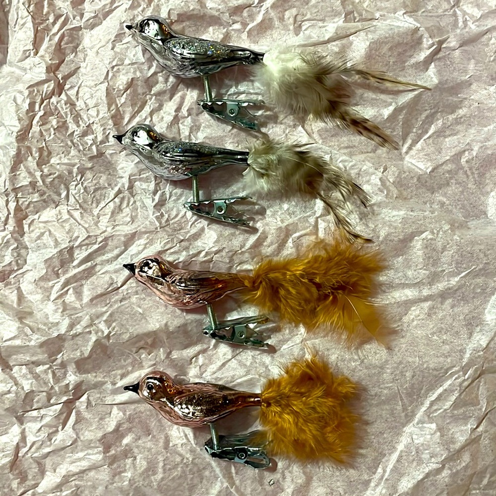 Vintage Bird Ornaments